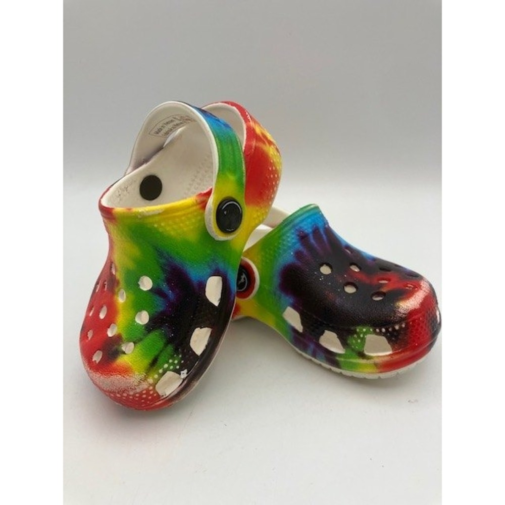 Crocs Infant/Toddler Classic Tie Dye Clogs Size‎ 2-3 Colorful Comfort Shoes
